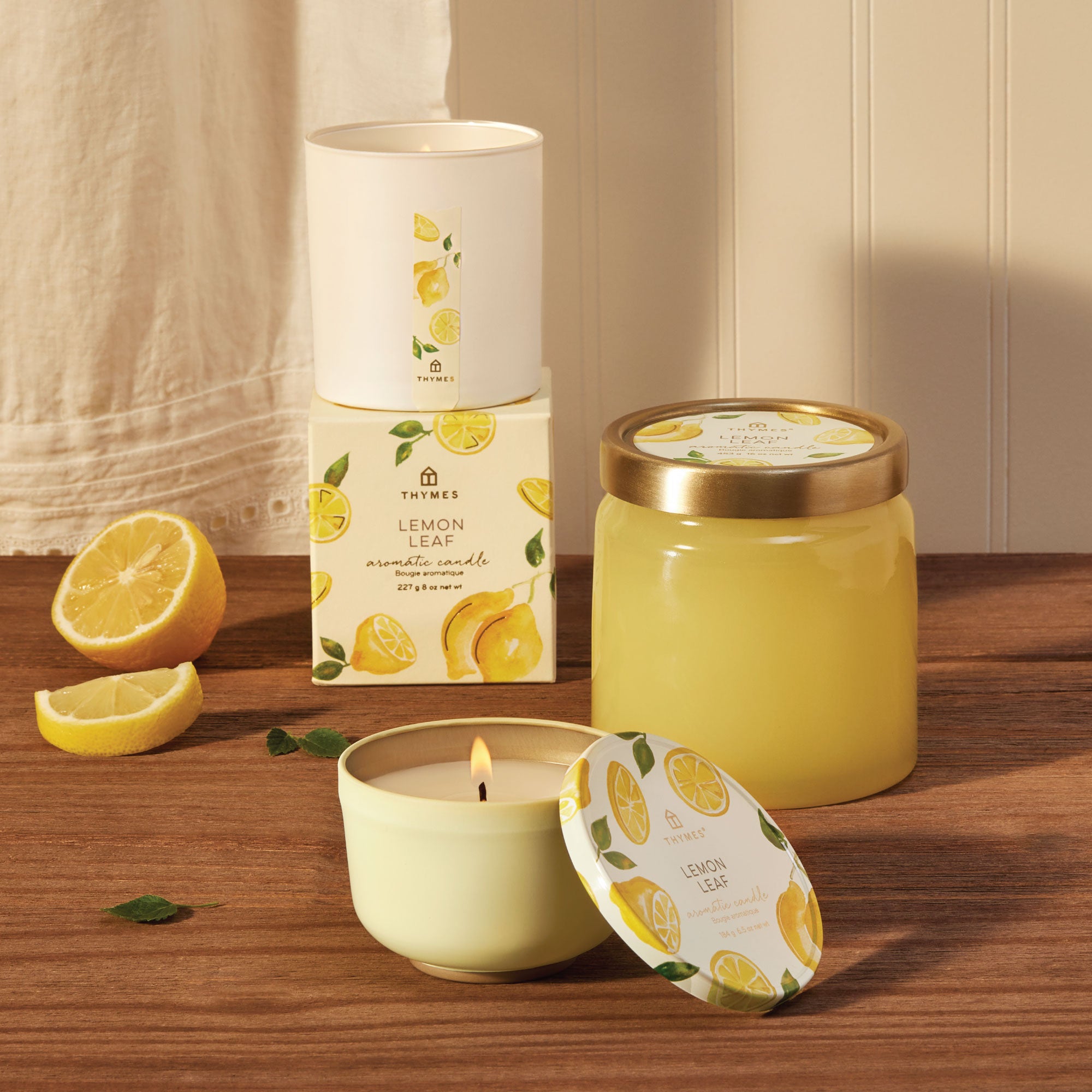 Lemon Leaf Poured Candle Tin - Thymes