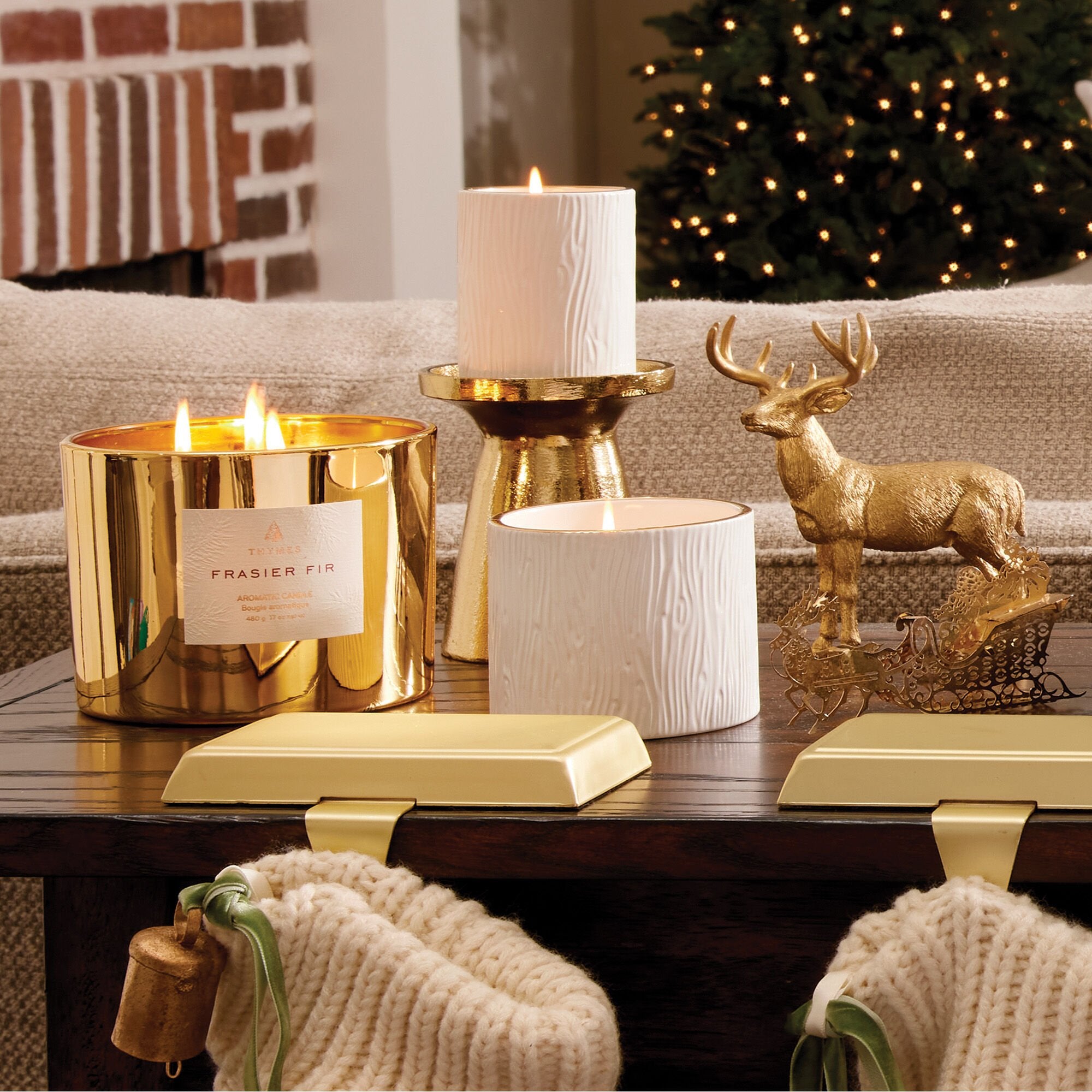 Frasier Fir? Gold 3-Wick Candle - Thymes