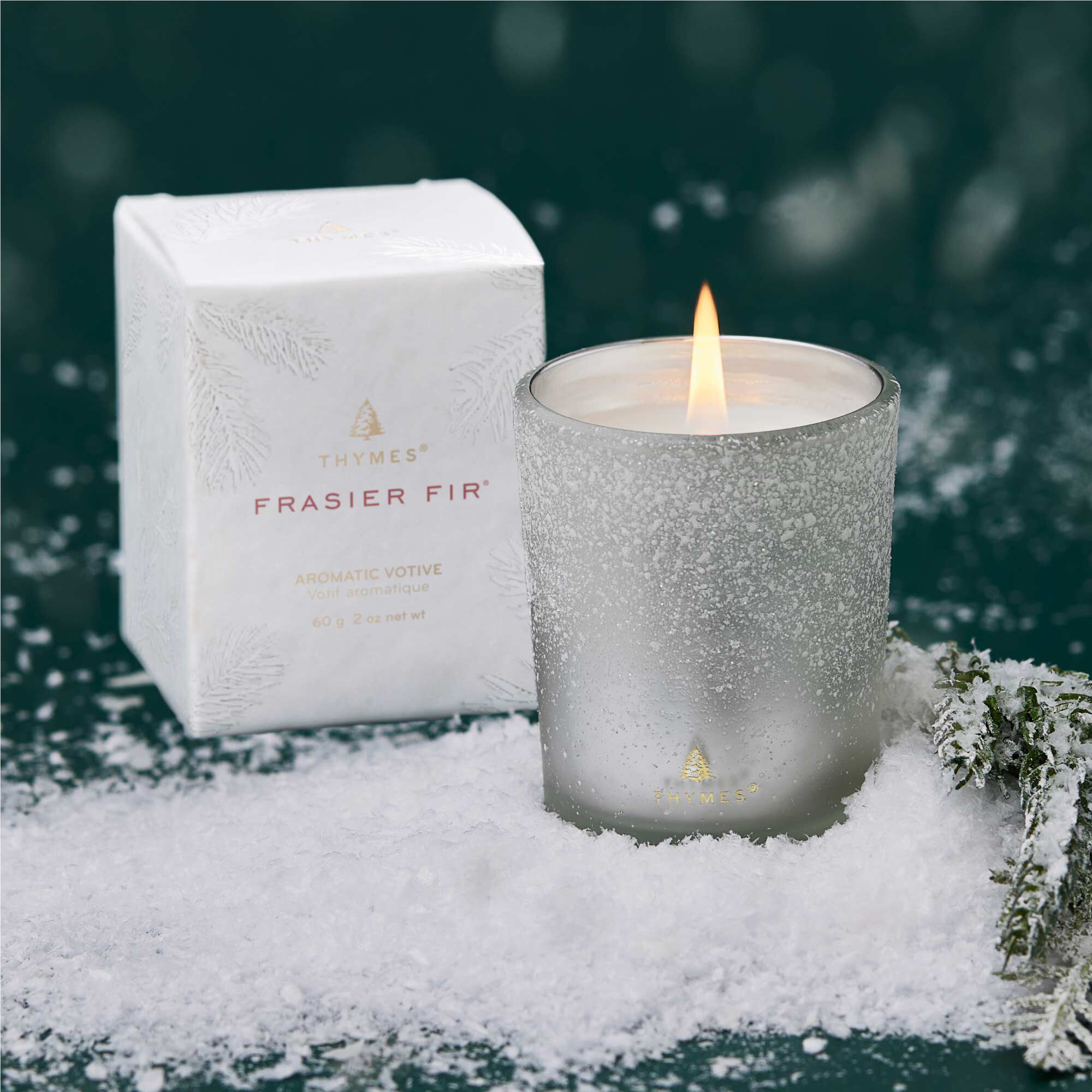 Frasier Fir® Flocked Votive Candle - Thymes