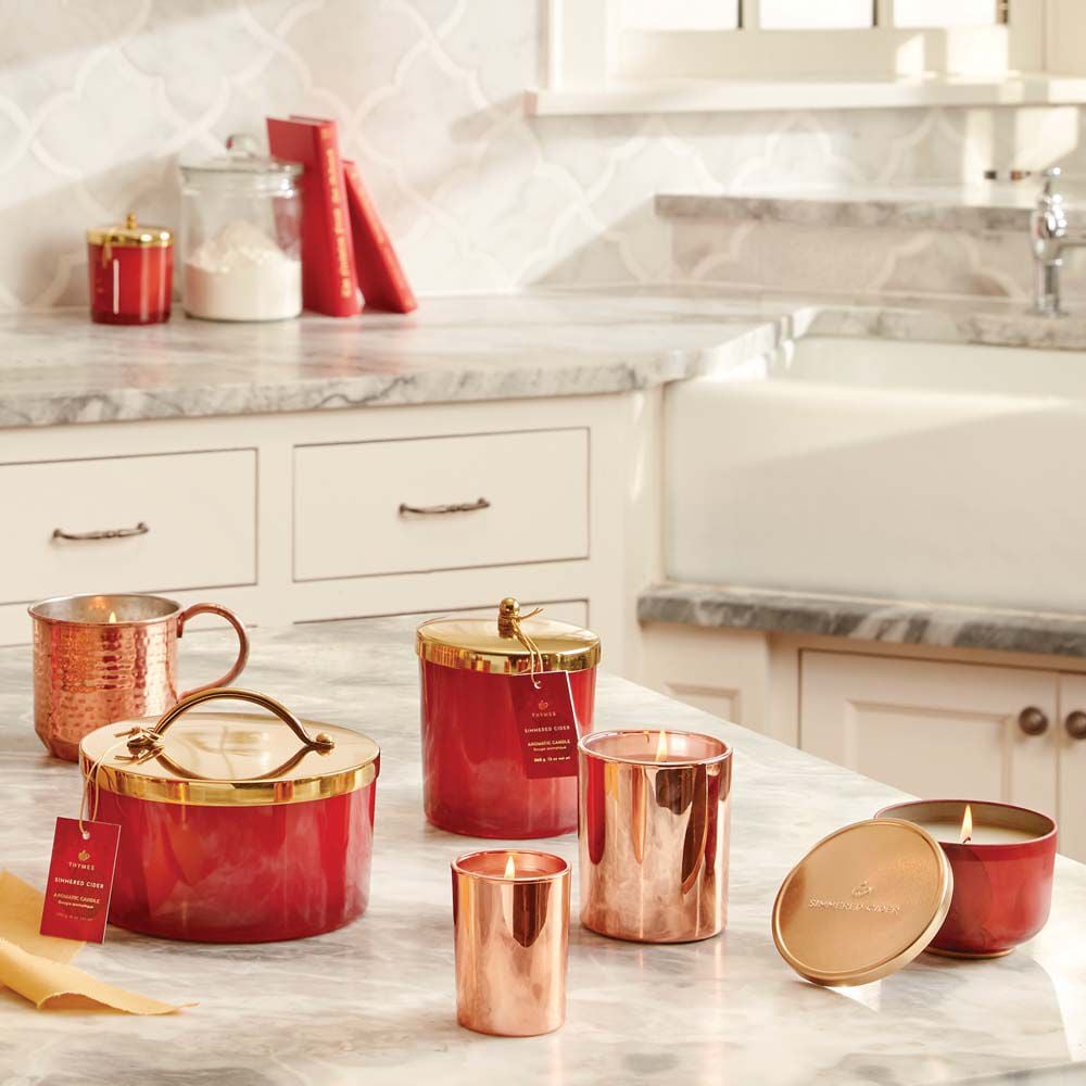 Simmered Cider Harvest Red 4-Wick Candle - Thymes