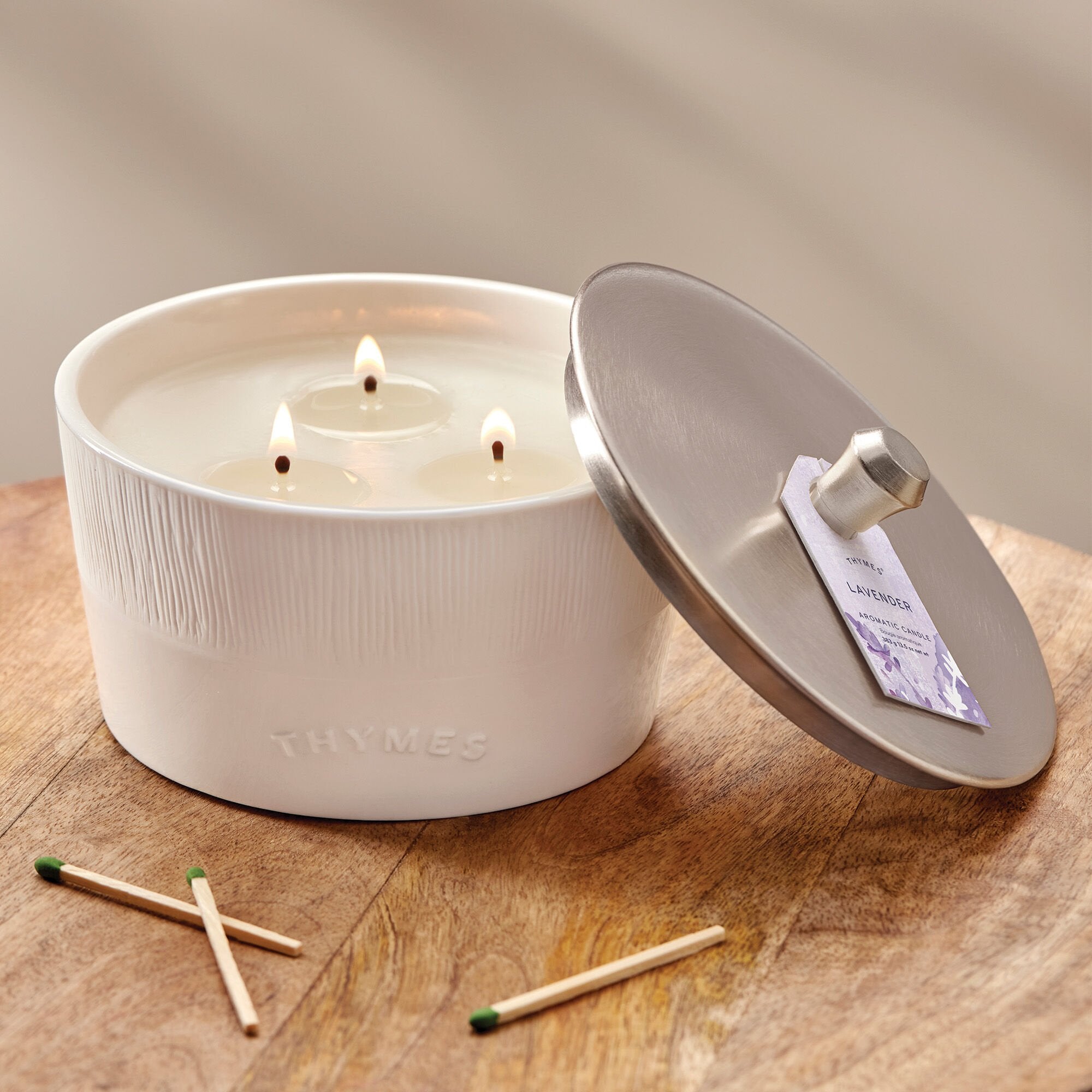 Lavender Statement 3-Wick Candle - Thymes