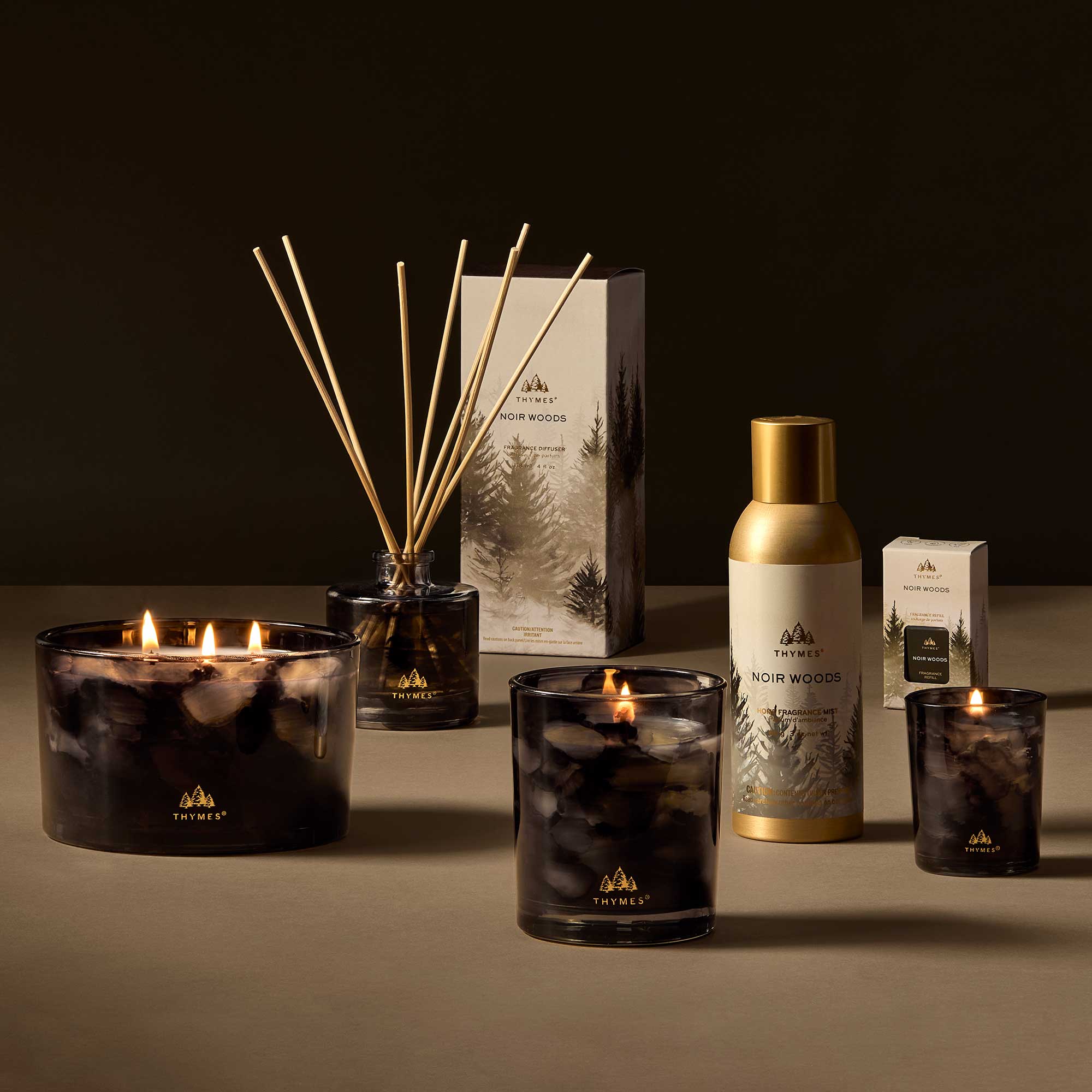 Noir Woods Petite Reed Diffuser - Thymes
