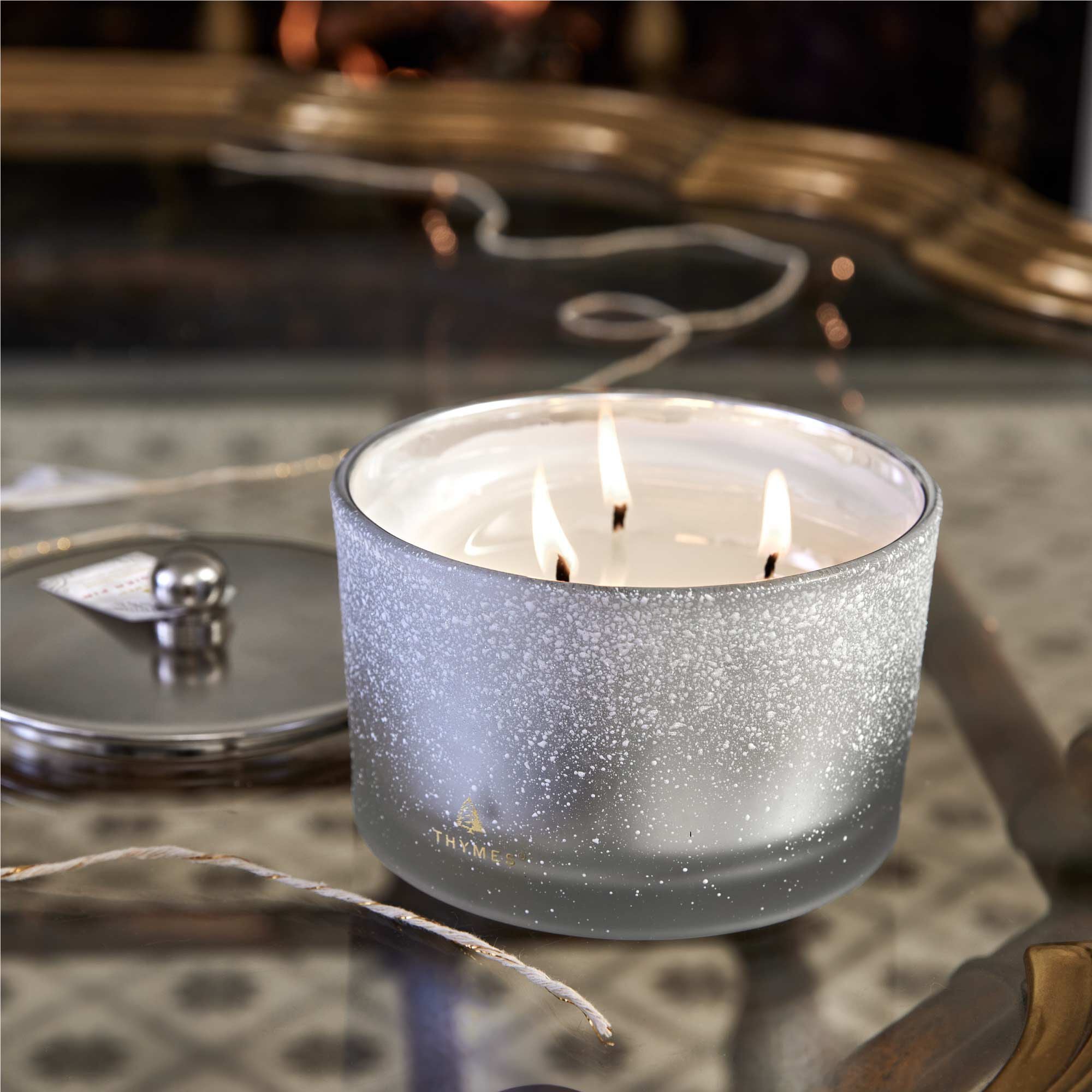 Frasier Fir? Flocked 3-Wick Poured Candle - Thymes