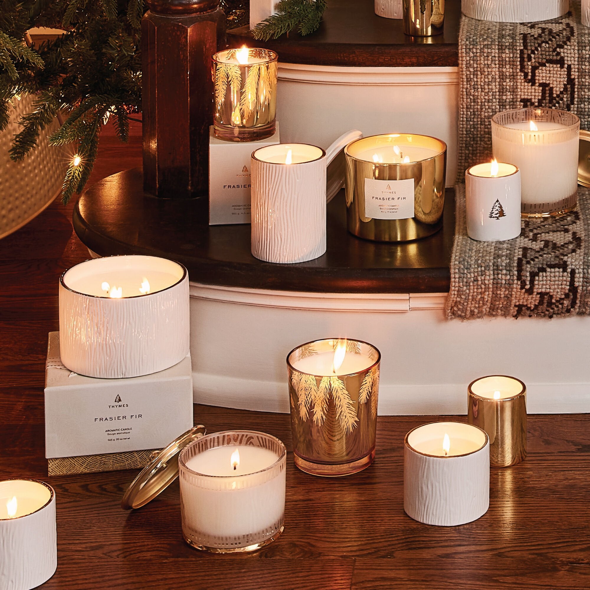 Frasier Fir® Gilded Gold Votive Candle - Thymes