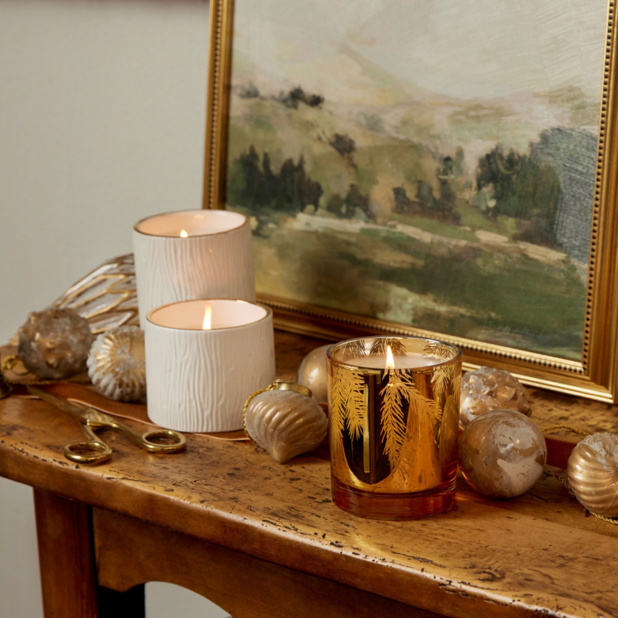 Frasier Fir? Gilded Gold Poured Candle - Thymes