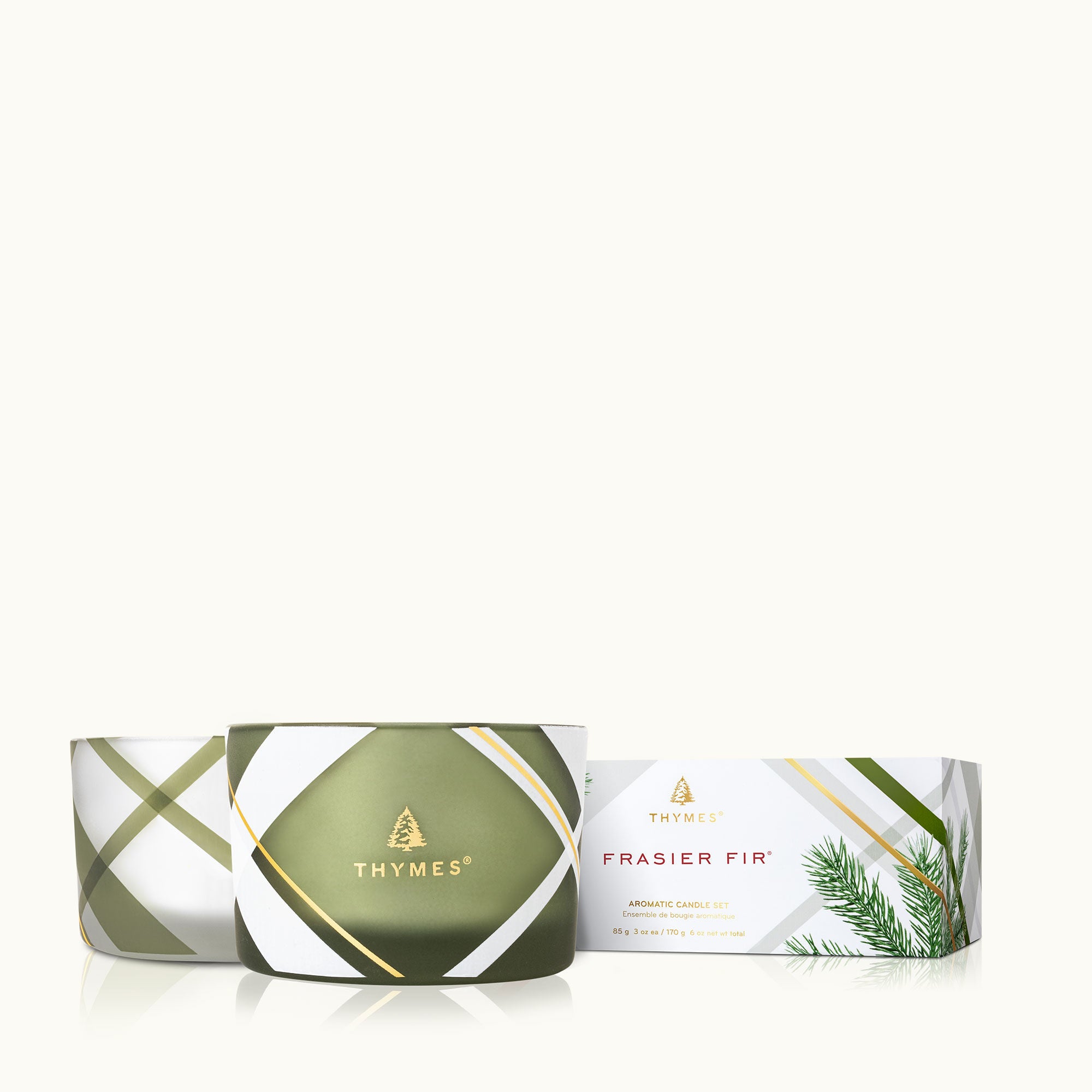 Frasier Fir® Frosted Plaid Candle Set - Thymes