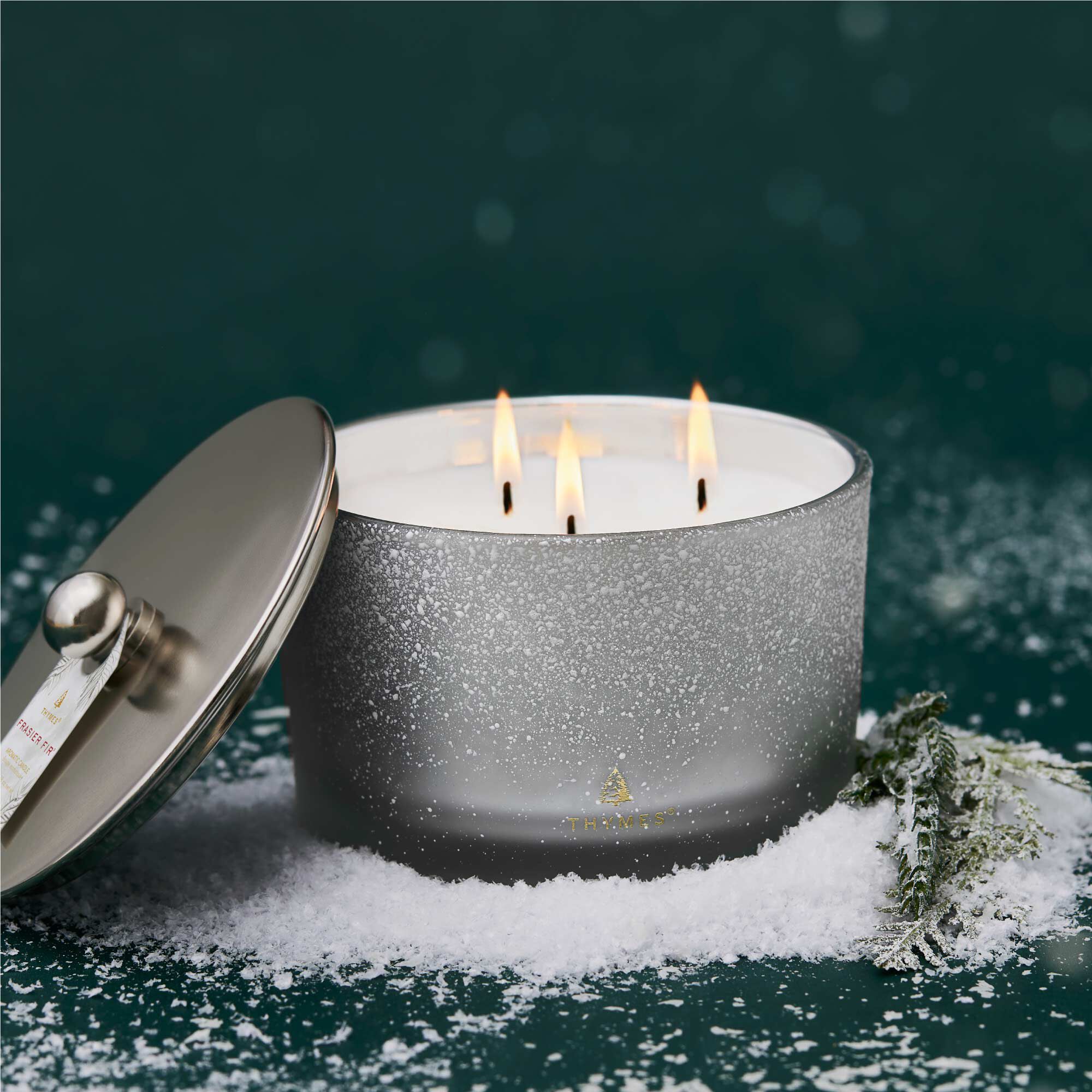 Frasier Fir® Flocked 3-Wick Poured Candle - Thymes