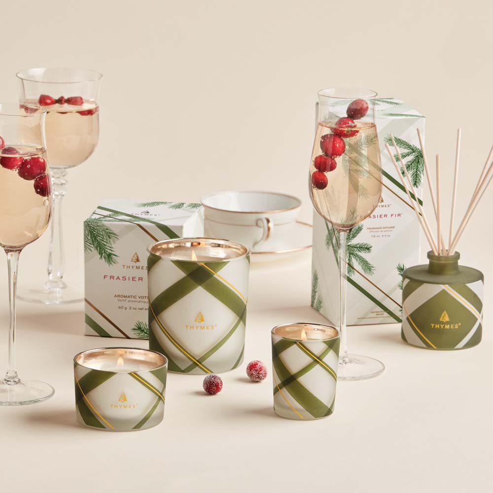 Frasier Fir? Frosted Plaid Petite Reed Diffuser - Thymes