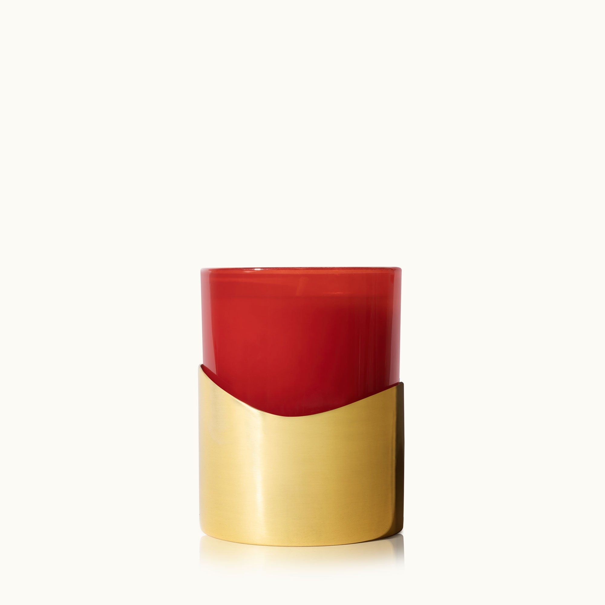 Simmered Cider Harvest Red Poured Candle with Gold Sleeve - Thymes
